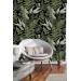 Dark botanical wallpaper herbs, Fern leaves wall covering