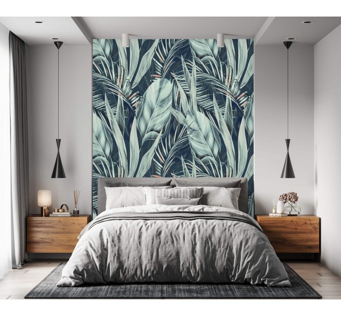 Botanical wallpaper large scale tropical leaves
