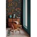 Dark botanical wallpaper leaves and herbs design