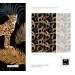 Tropical wild animals wallpaper with jaguars and palm leaves