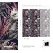 Dark floral wallpaper, accent tropical flowers wall covering