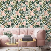 Botanical wallpaper, vibrant colorful leaves