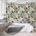 Botanical wallpaper, vibrant colorful leaves