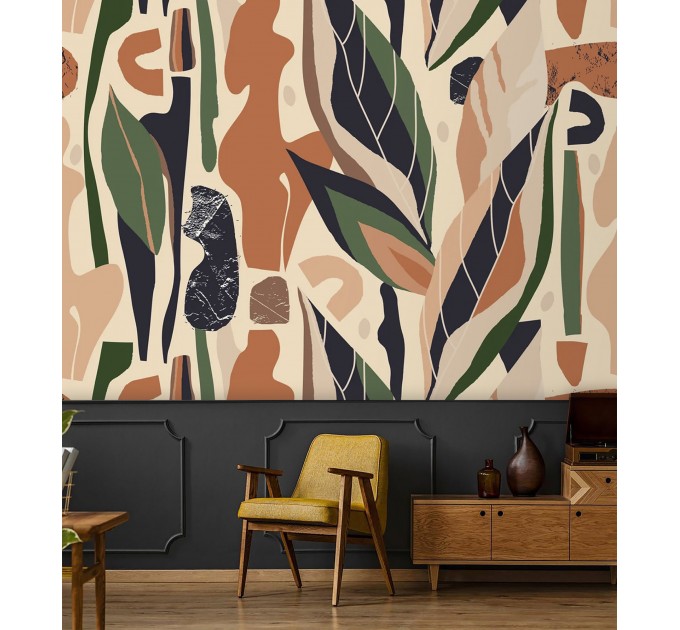 Abstract wallpaper abstract shapes Terracotta beige