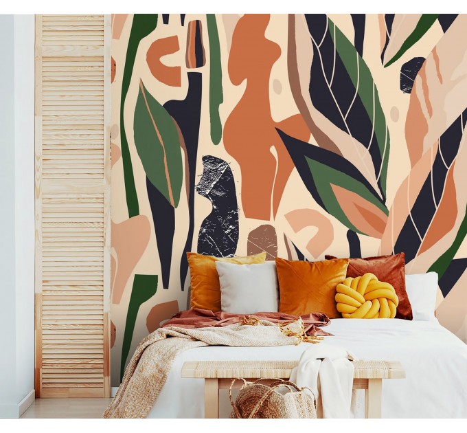 Abstract wallpaper abstract shapes Terracotta beige