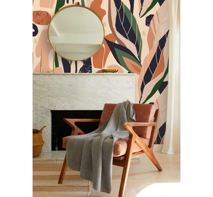 Abstract wallpaper abstract shapes Terracotta beige