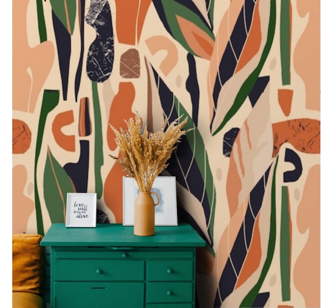 Abstract wallpaper abstract shapes Terracotta beige