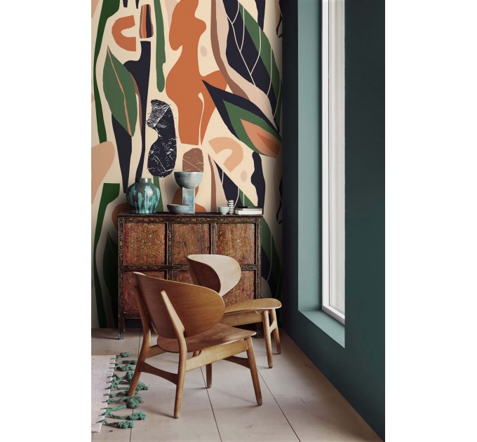 Abstract wallpaper abstract shapes Terracotta beige