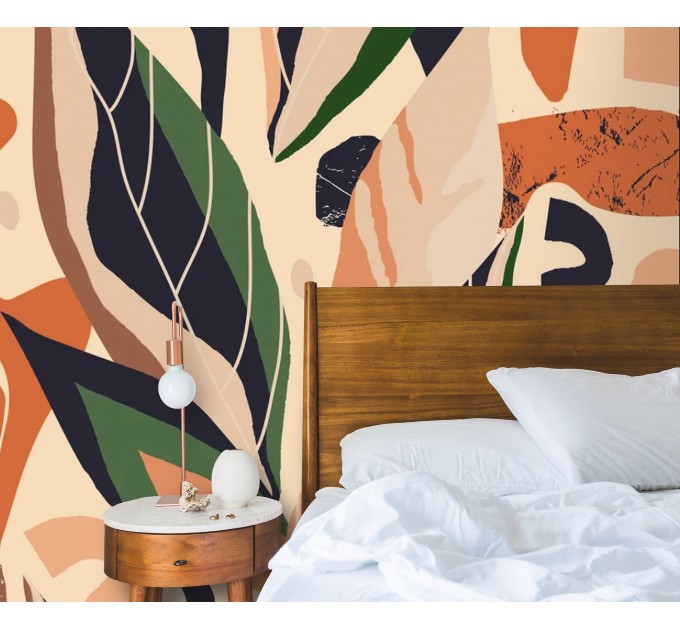 Abstract wallpaper abstract shapes Terracotta beige