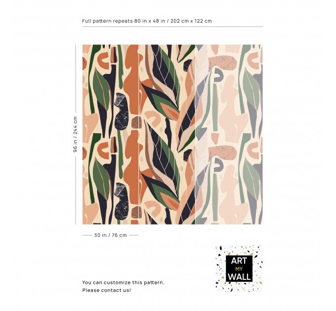 Abstract wallpaper abstract shapes Terracotta beige