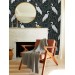 Dark botanical wallpaper with birds, herons pattern