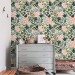 Botanical wallpaper, vibrant colorful leaves