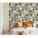 Botanical wallpaper, vibrant colorful leaves