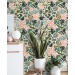 Botanical wallpaper, vibrant colorful leaves