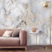 Abstract art wallpaper mural Marble stone white gold wall decor