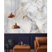 Abstract art wallpaper mural Marble stone white gold wall decor