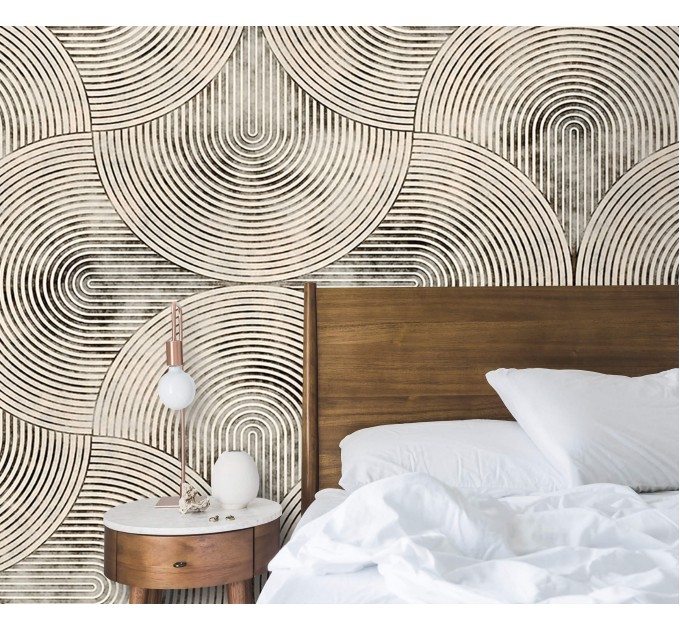 Abstract wallpaper geometric neutral beige accent wallpaper