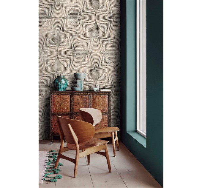 Abstract wallpaper geometric neutral beige accent wallpaper