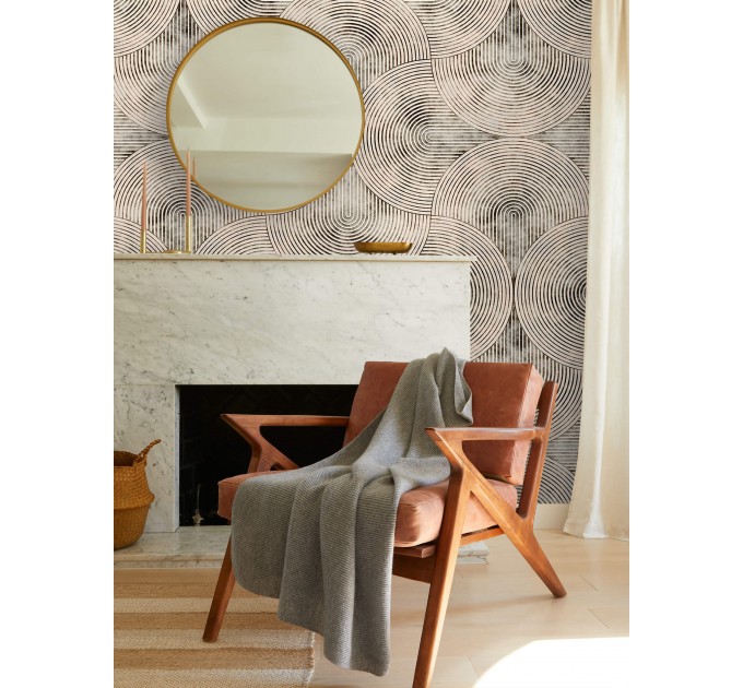 Abstract wallpaper geometric neutral beige accent wallpaper