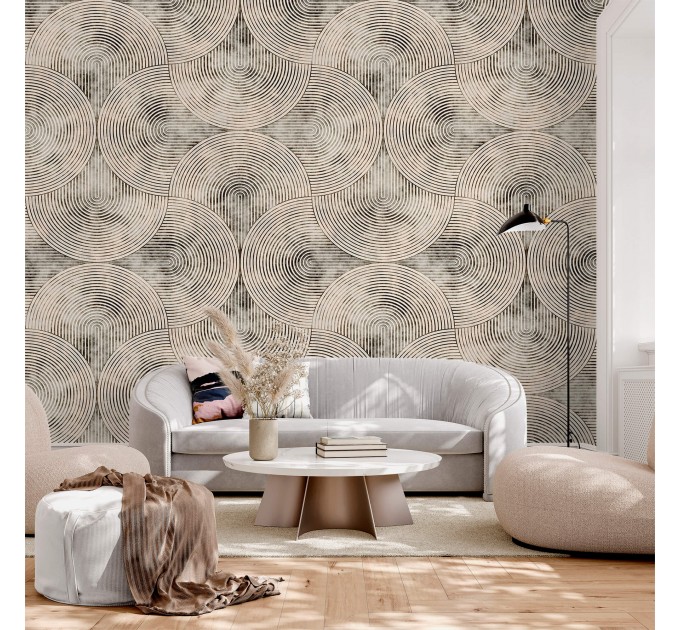 Abstract wallpaper geometric neutral beige accent wallpaper