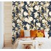 Dark elegant floral wallpaper, protea flowers wall decor