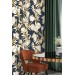 Dark elegant floral wallpaper, protea flowers wall decor