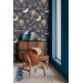 Dark botanical wallpaper Mystery garden with butterflies