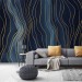 Abstract wallpaper mural Deep blue navy large art wall mural