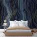 Abstract wallpaper mural Deep blue navy large art wall mural