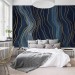 Abstract wallpaper mural Deep blue navy large art wall mural