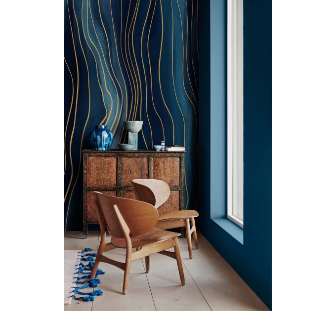 Abstract wallpaper mural Deep blue navy large art wall mural
