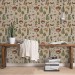 Mushroom botanical wallpaper, whimsical forest pattern