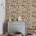 Mushroom botanical wallpaper, whimsical forest pattern