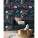 Dark tropical wallpaper exotic flowers and leaves