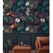 Dark tropical wallpaper exotic flowers and leaves