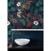 Dark tropical wallpaper exotic flowers and leaves