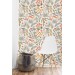 Scandinavian botanical wallpaper with floral & leaf pattern