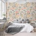 Scandinavian botanical wallpaper with floral & leaf pattern
