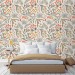 Scandinavian botanical wallpaper with floral & leaf pattern