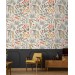 Scandinavian botanical wallpaper with floral & leaf pattern