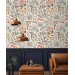 Scandinavian botanical wallpaper with floral & leaf pattern
