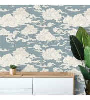 Wallpaper clouds Peel and stick vintage style accent wall