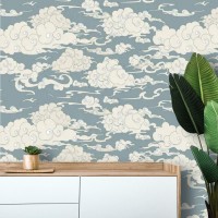 Wallpaper clouds Peel and stick vintage style accent wall