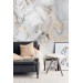 Abstract art wallpaper mural Marble stone white gold wall decor