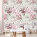 Floral wallpaper Large peony pastel flowers wall covering