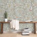 Wallpaper Chinoiserie style with hummingbirds