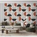 Modern geometric wallpaper, Mid century style
