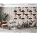 Modern geometric wallpaper, Mid century style