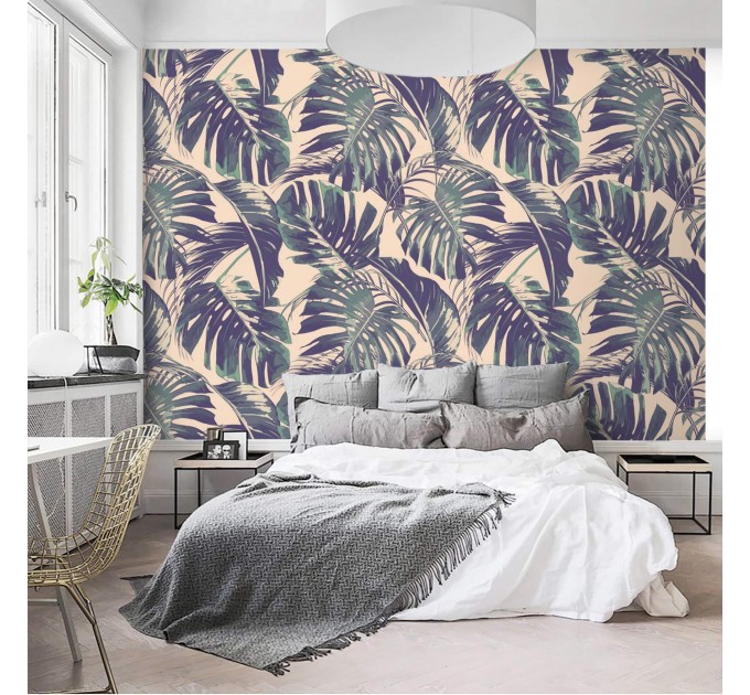 Tropical palm leaf wallpaper - Botanical jungle wall mural