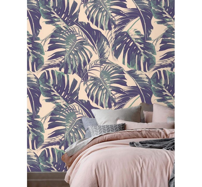 Tropical palm leaf wallpaper - Botanical jungle wall mural